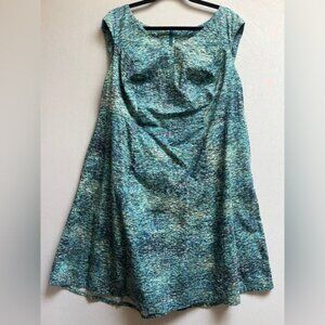 Diane Kennedy sleeveless cotton print dress Sz 0X